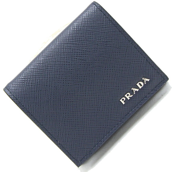 Prada leather Case men Navy Blue Wallet - Picture 1 of 4